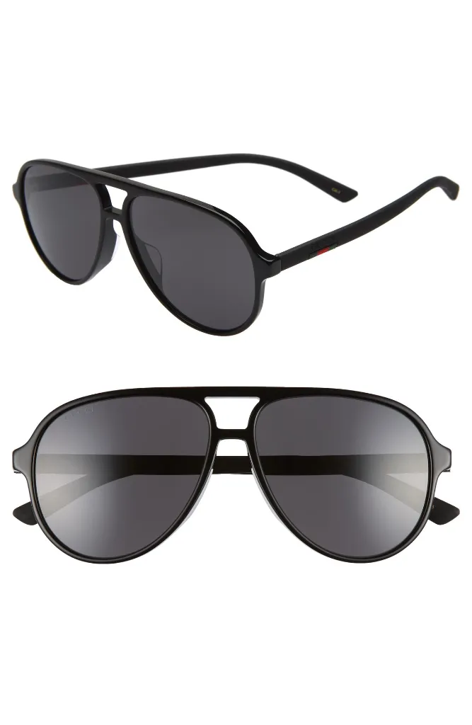 Mens-Gucci-60Mm-Aviator-Sunglasses-Black-1.webp