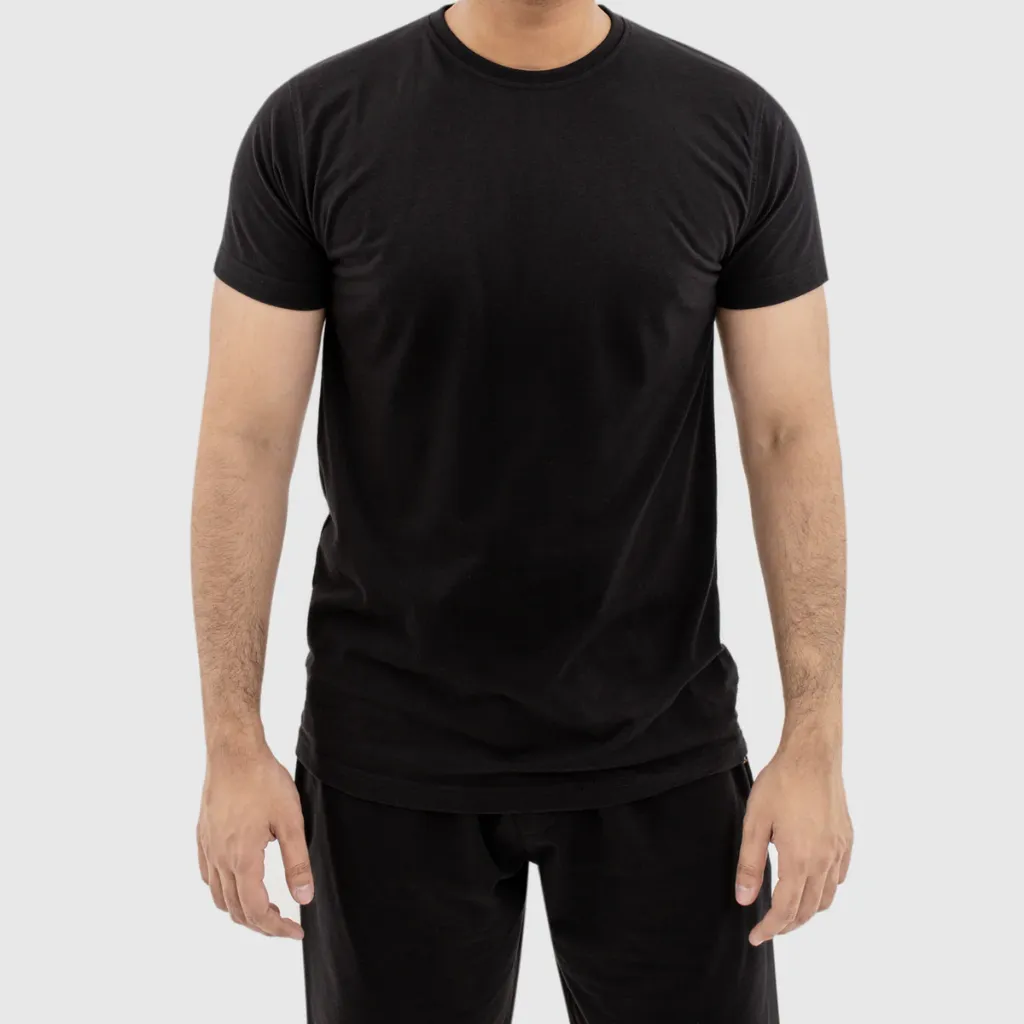 Black Co‑Ord Set for Men | Stylish T‑Shirt & Slim Fit Pants | Casual & Gym Wear